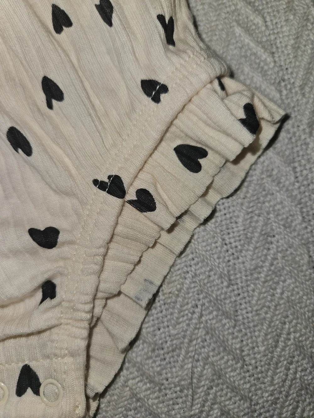 Cat & Jack Baby Cream Top with Black Heart Print